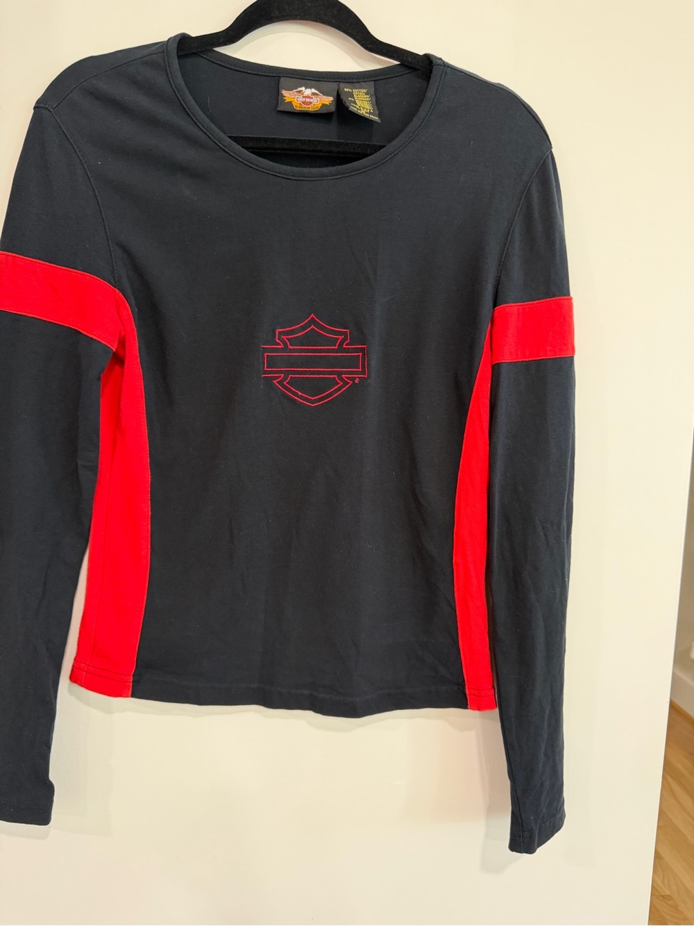 Harley-Davidson Black and Red Women's Long Sleeve Tee